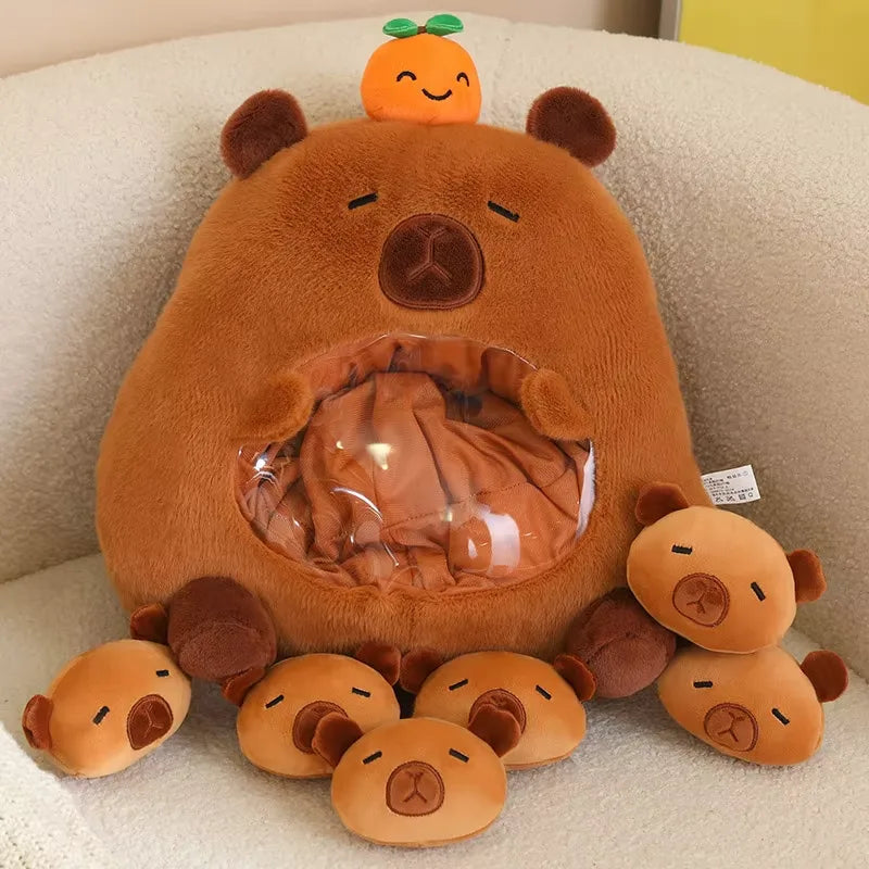 Animal Plushie Bag with Mini Animal Plush Balls Squishy Plushies